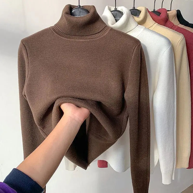 Delphine™ | Pull Luxe Col Roulé Doublé en Fleece | Maya Deauville