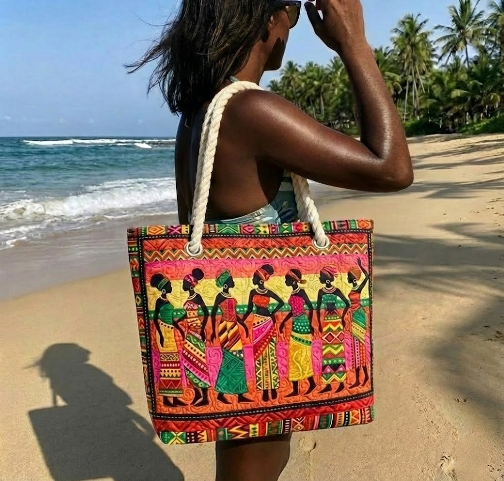Cabas de plage matelassé – Reines de la mélanine